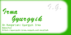 irma gyurgyik business card